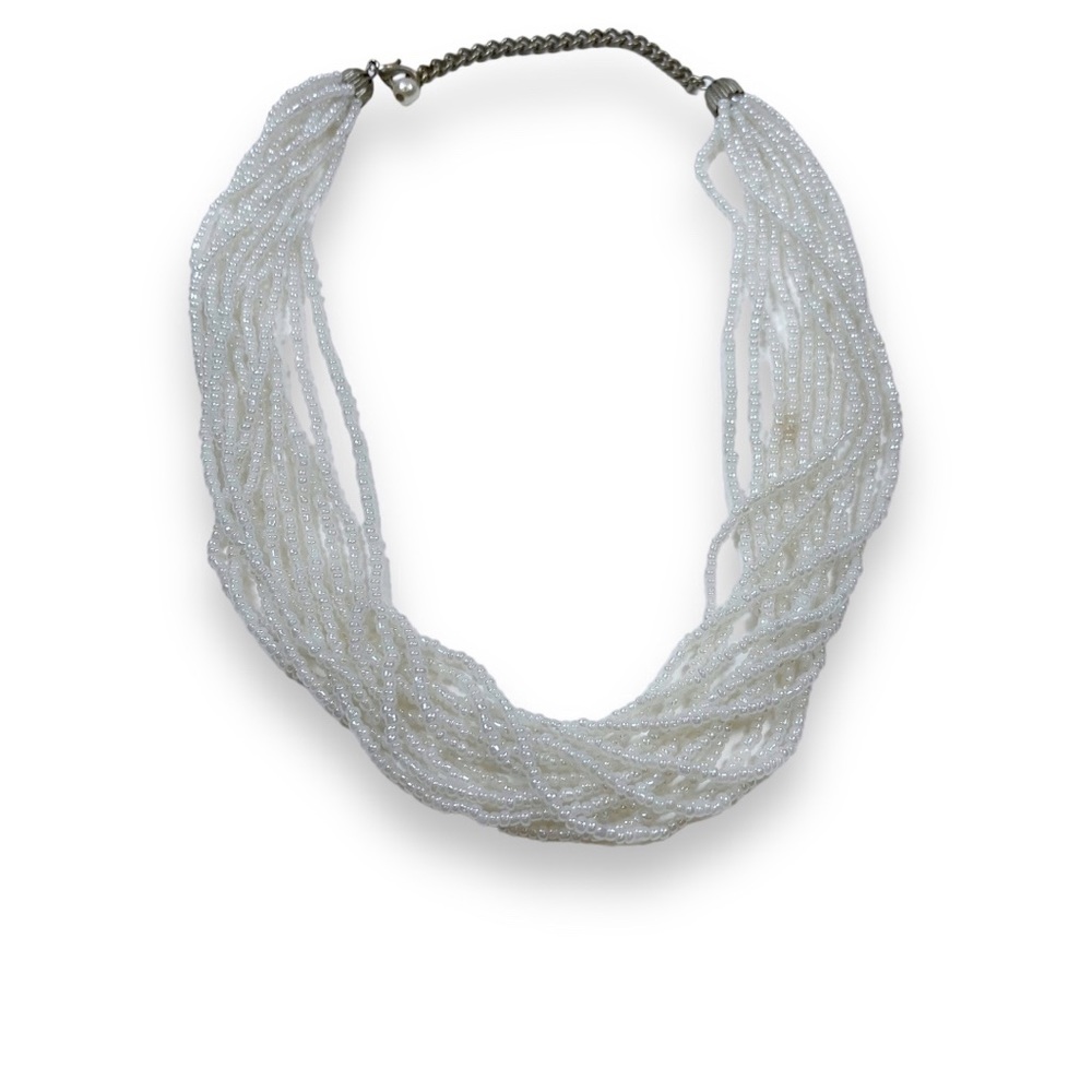 Vintage Multilayered sea-bead necklace with pearl accent